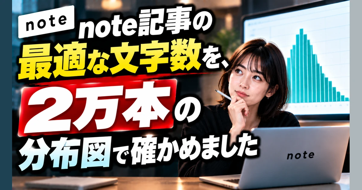 note記事の最適な文字数を、2万本の分布図で確かめました
