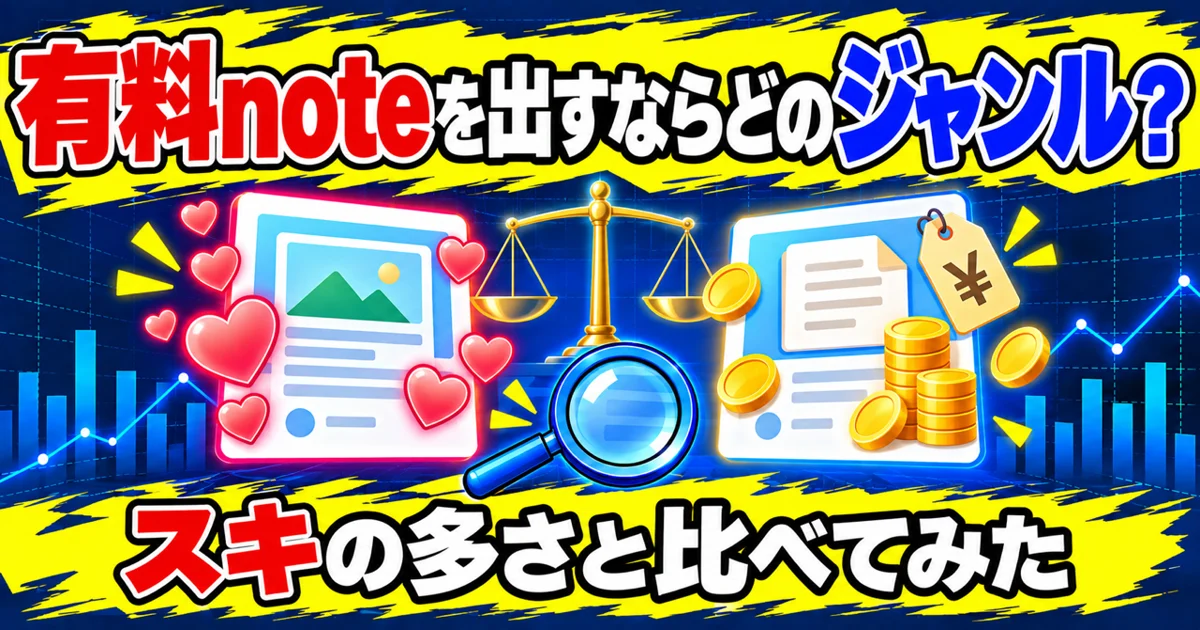 有料noteを出すならどのジャンル？スキの多さと比べてみた