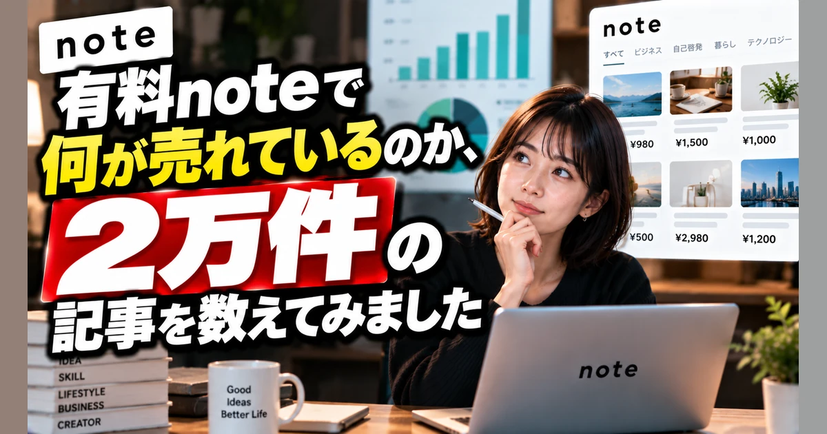 有料noteで何が売れているのか、2万件の記事を数えてみました