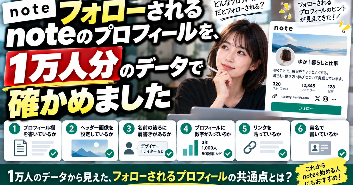 1万人を分析してわかった、フォローされるnoteプロフィールの書き方